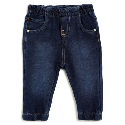 Boys Dark Blue Long Knitted Trousers
